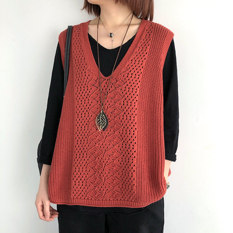 Chaleco de punto mujer oversized estilo casual elegante