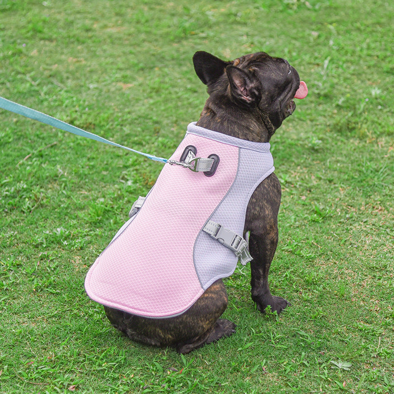 Chaleco de refrigeración de verano para bulldog francés, resistente al calor, transpirable y con protección solar