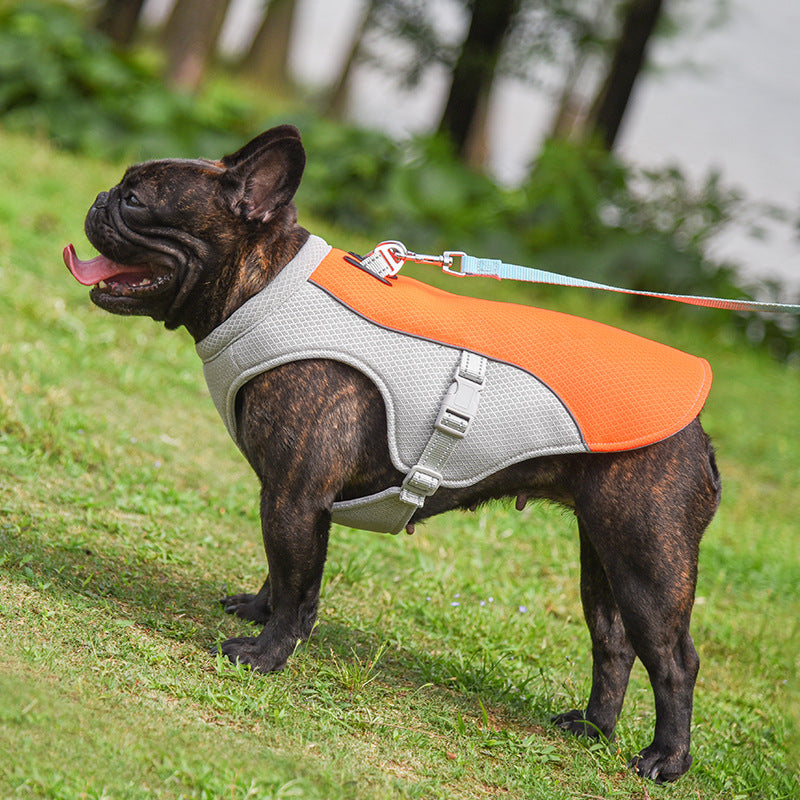 Chaleco de refrigeración de verano para bulldog francés, resistente al calor, transpirable y con protección solar
