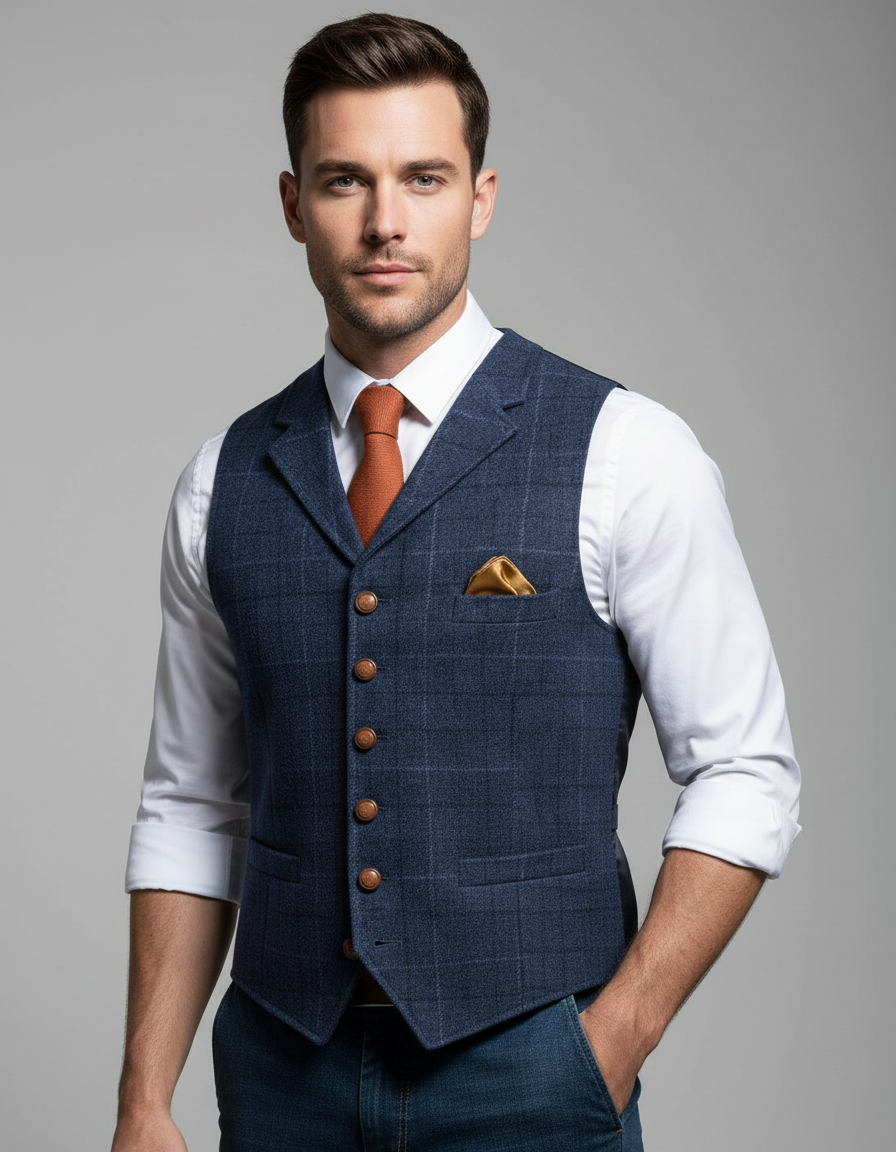 Chaleco de Traje Elegante para Hombre de Corte Clásico para Ocasiones Formales y la Oficina