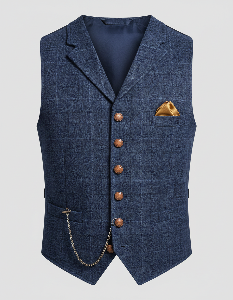 Chaleco de Traje Elegante para Hombre de Corte Clásico para Ocasiones Formales y la Oficina