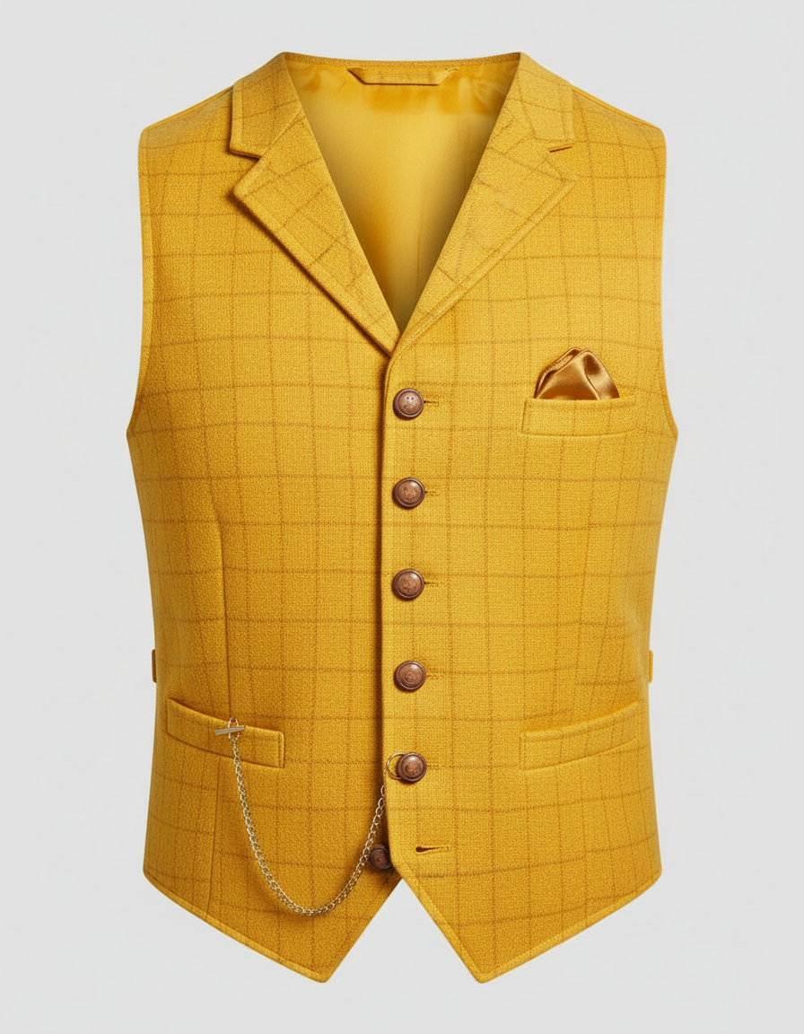 Chaleco de Traje Elegante para Hombre de Corte Clásico para Ocasiones Formales y la Oficina