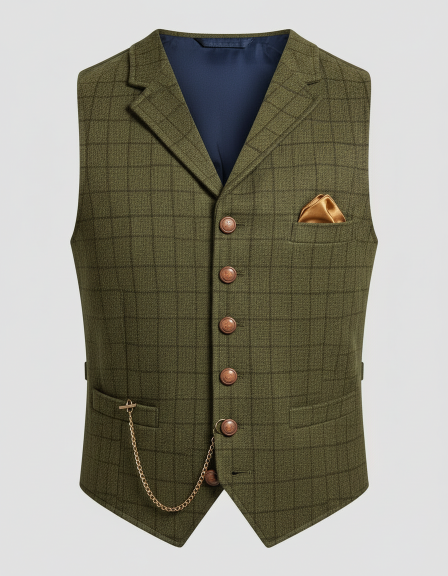 Chaleco de Traje Elegante para Hombre de Corte Clásico para Ocasiones Formales y la Oficina