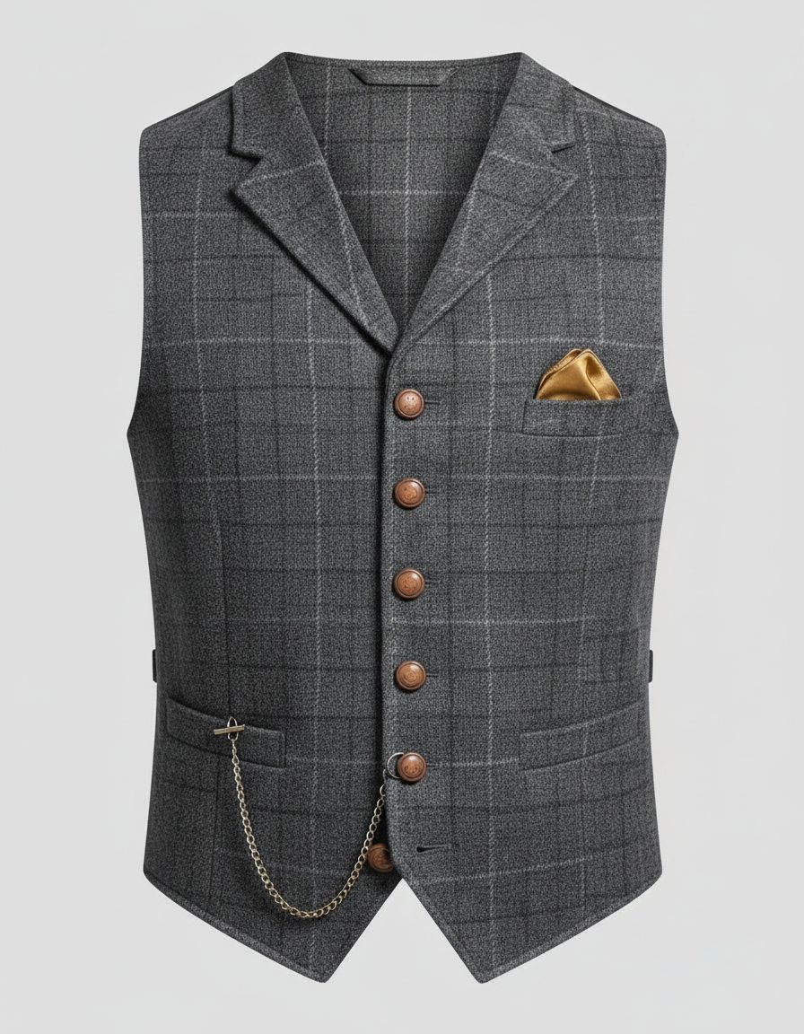 Chaleco de Traje Elegante para Hombre de Corte Clásico para Ocasiones Formales y la Oficina