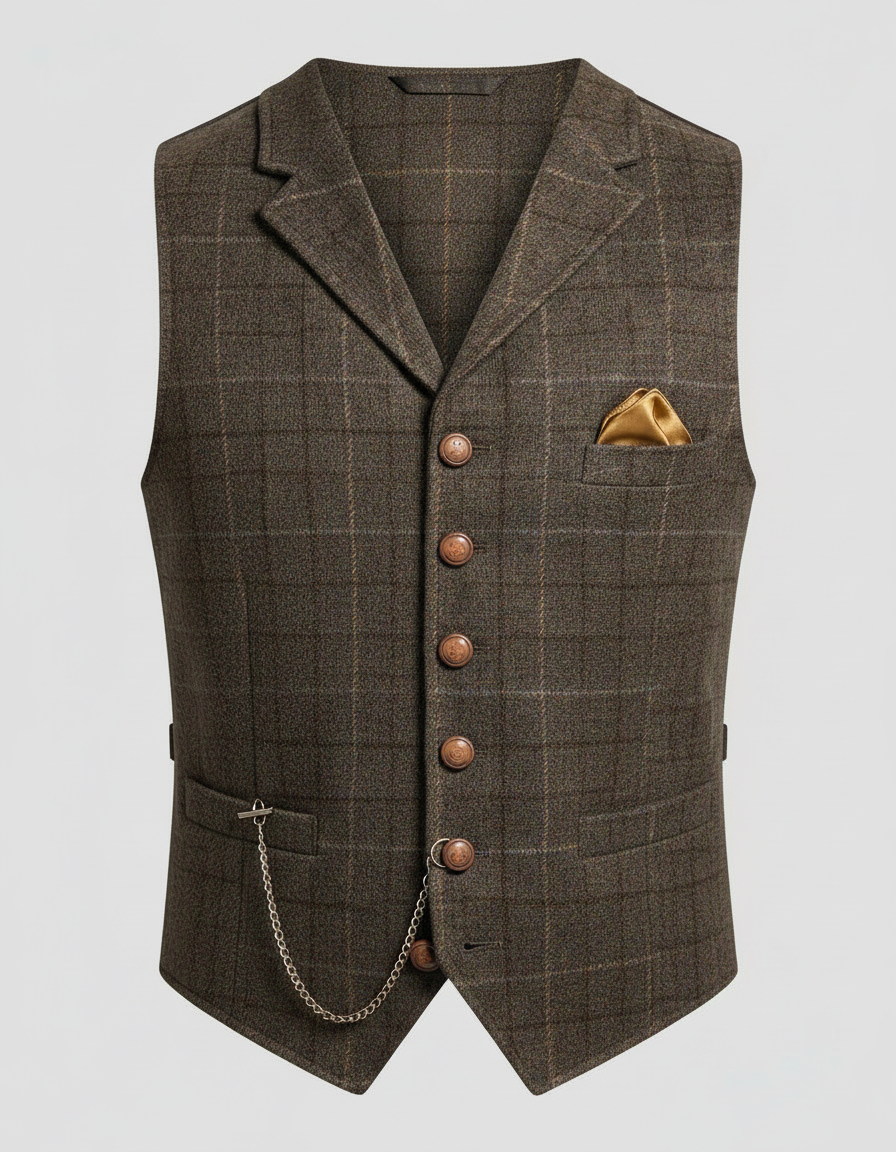 Chaleco de Traje Elegante para Hombre de Corte Clásico para Ocasiones Formales y la Oficina