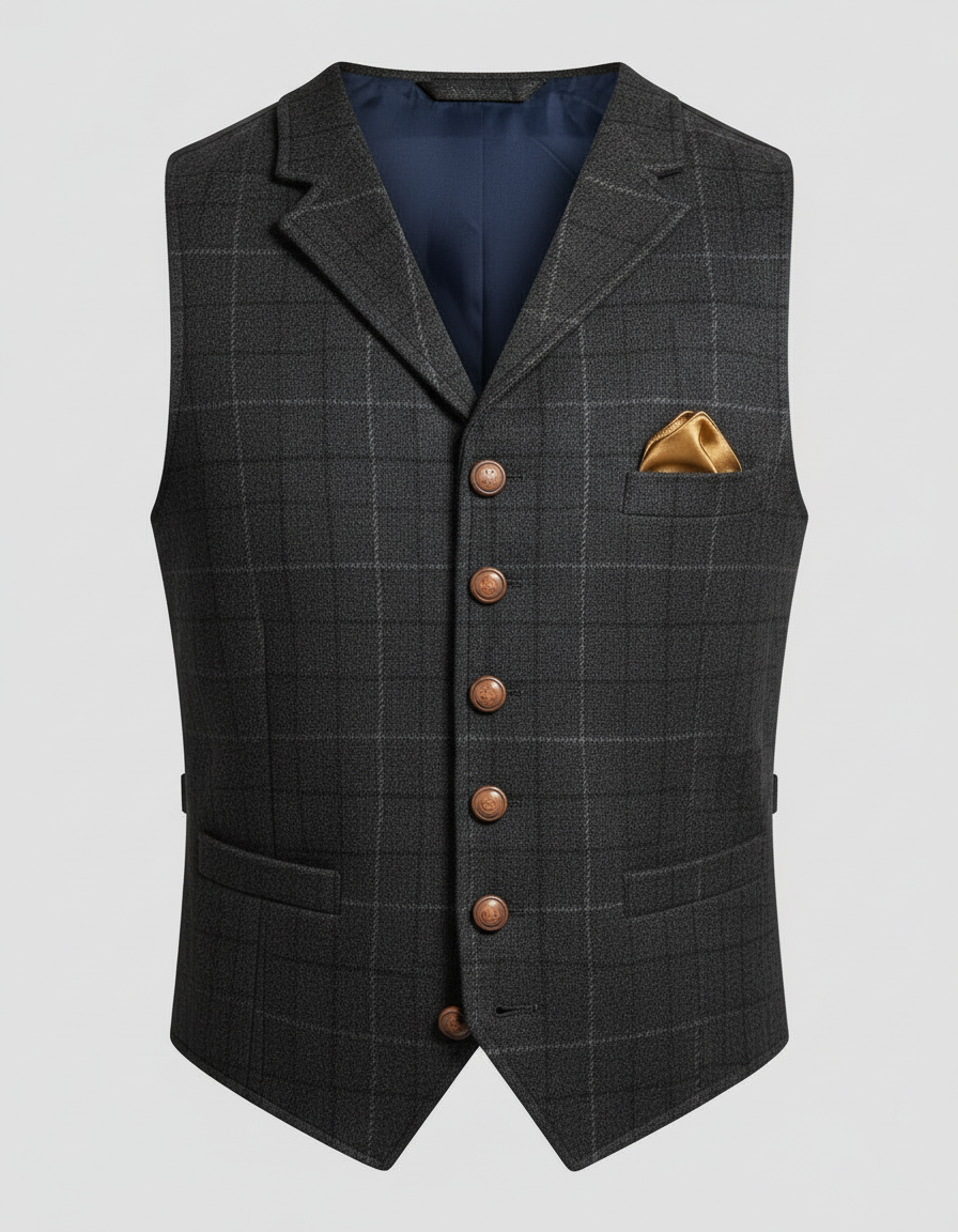 Chaleco de Traje Elegante para Hombre de Corte Clásico para Ocasiones Formales y la Oficina