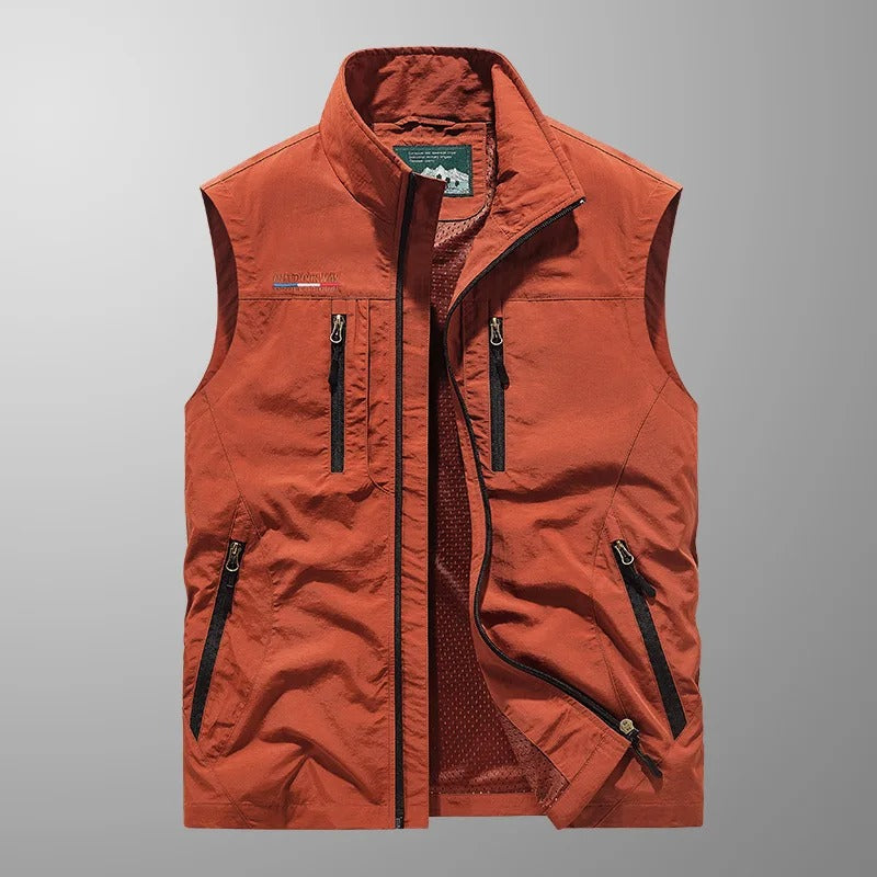 Chaleco para Hombre con Cremallera - Chaqueta Sin Mangas con Cuello Alto