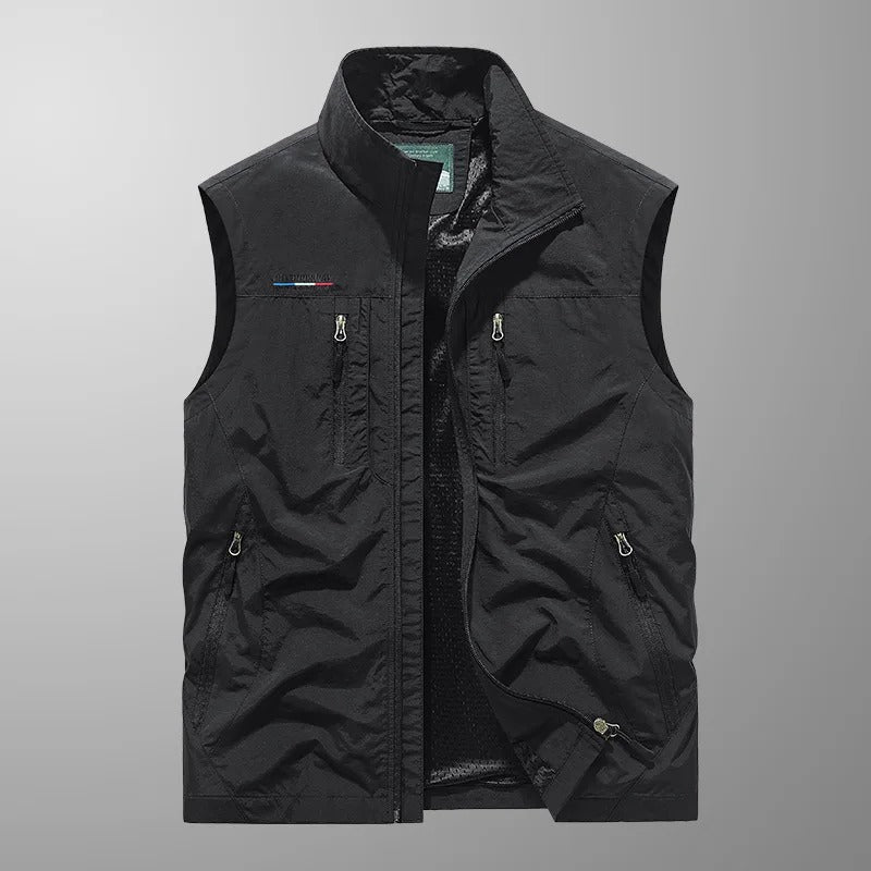 Chaleco para Hombre con Cremallera - Chaqueta Sin Mangas con Cuello Alto