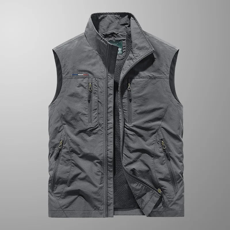 Chaleco para Hombre con Cremallera - Chaqueta Sin Mangas con Cuello Alto