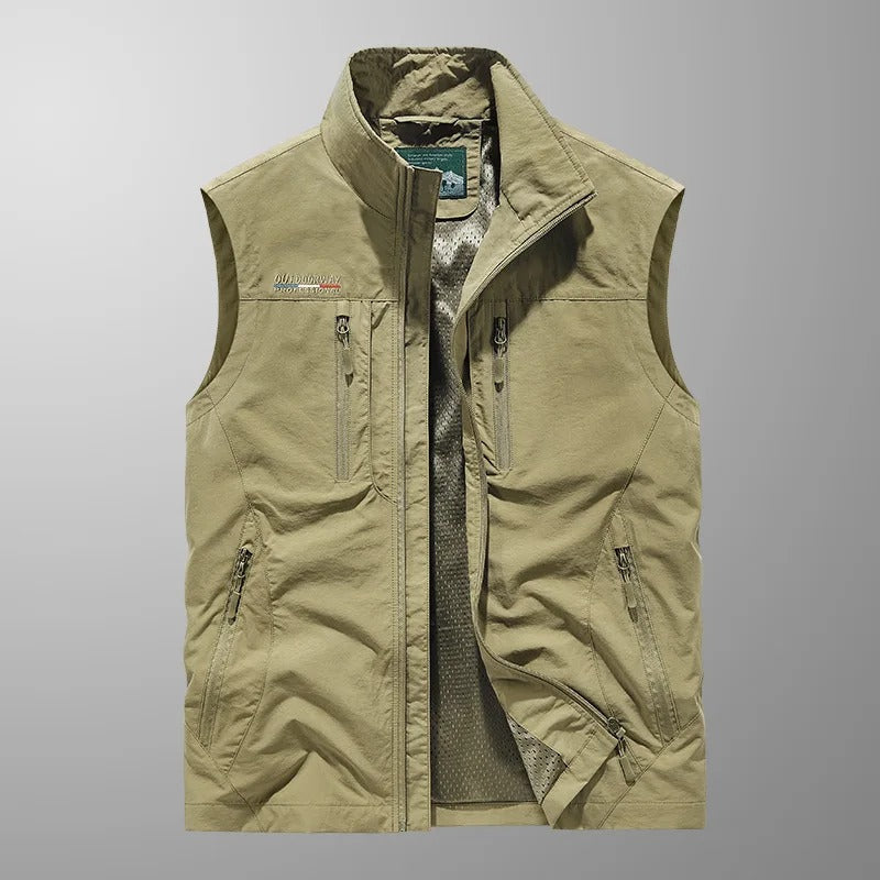 Chaleco para Hombre con Cremallera - Chaqueta Sin Mangas con Cuello Alto