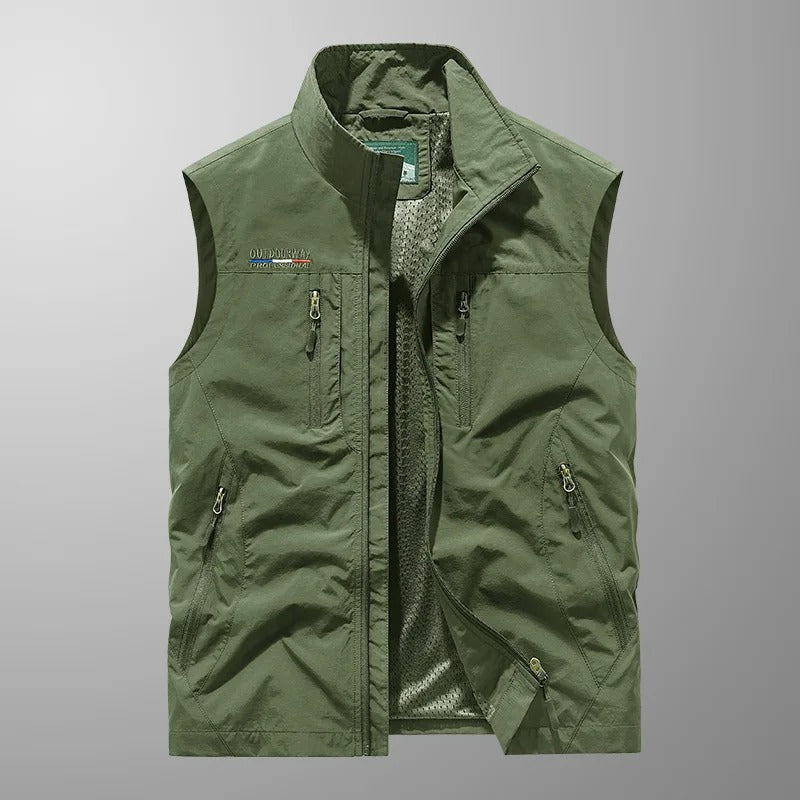 Chaleco para Hombre con Cremallera - Chaqueta Sin Mangas con Cuello Alto