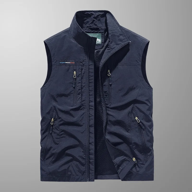 Chaleco para Hombre con Cremallera - Chaqueta Sin Mangas con Cuello Alto