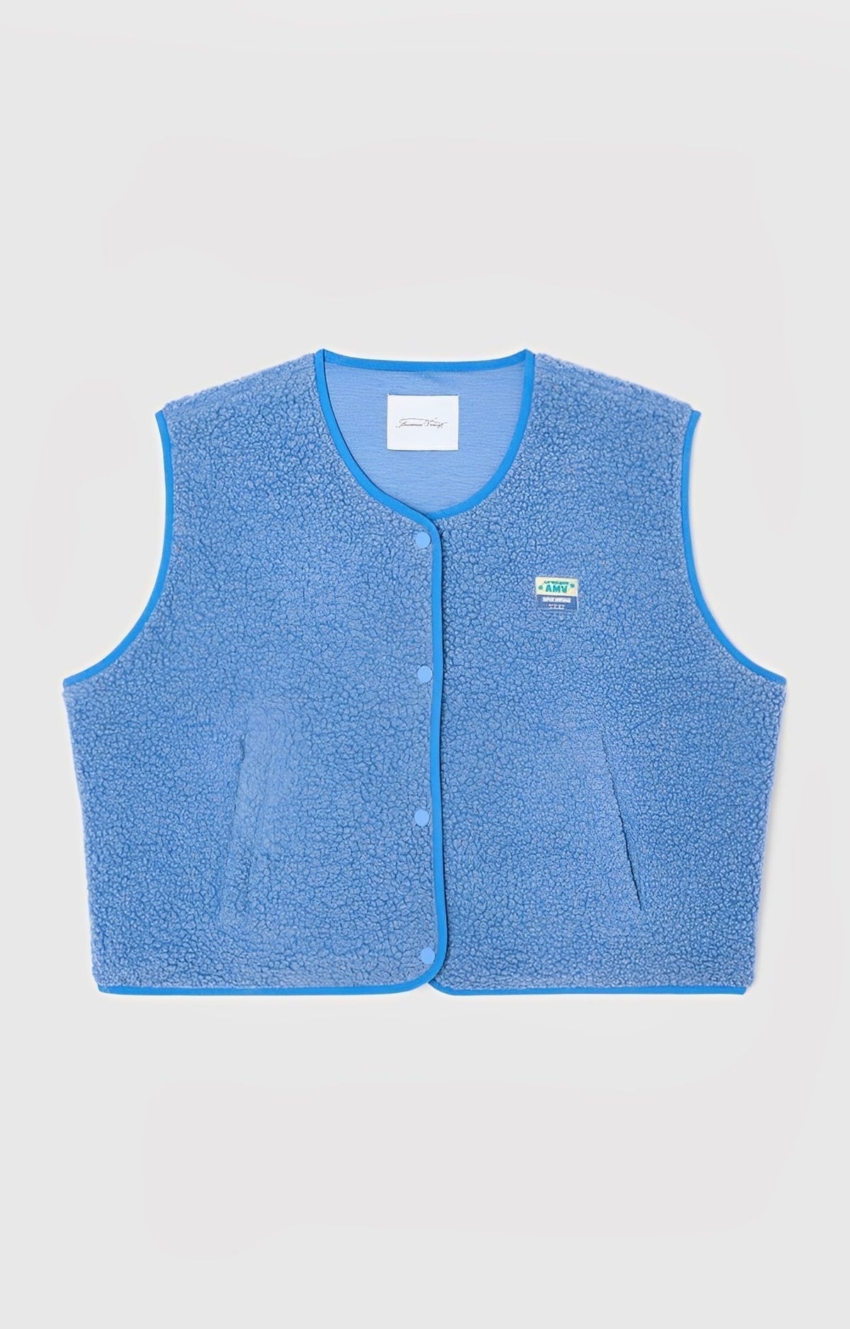 Chaleco para Mujer con Botones de Presión y Cuello Redondo