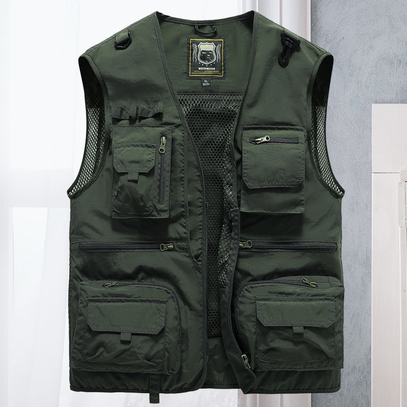 Chaleco utilitario para hombre con múltiples bolsillos