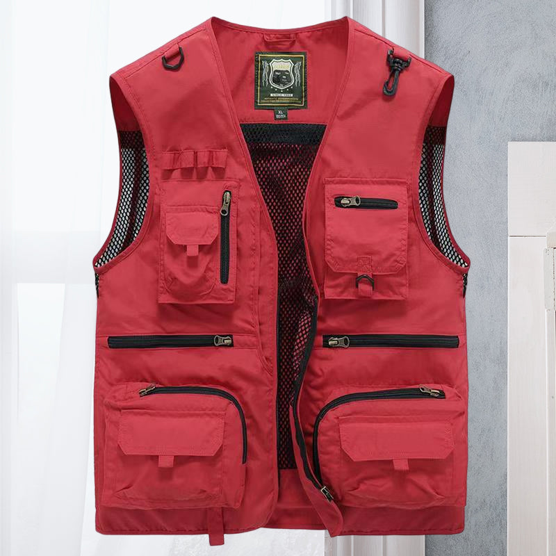 Chaleco utilitario para hombre con múltiples bolsillos
