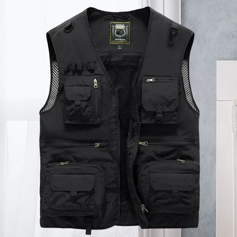 Chaleco utilitario para hombre con múltiples bolsillos