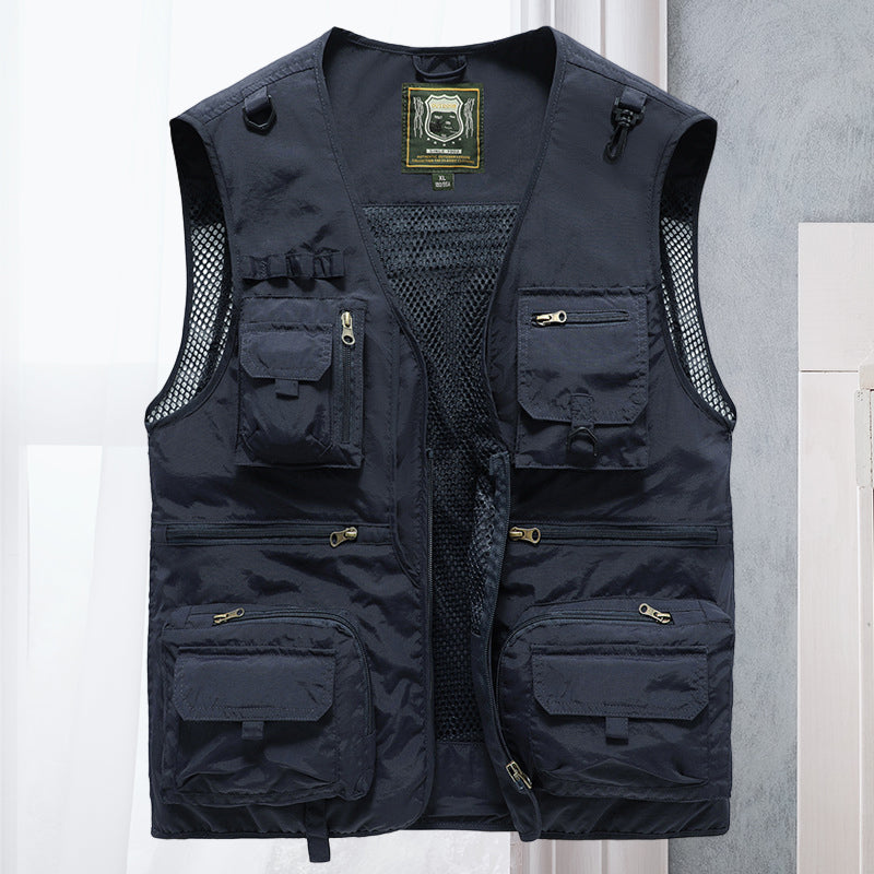 Chaleco utilitario para hombre con múltiples bolsillos