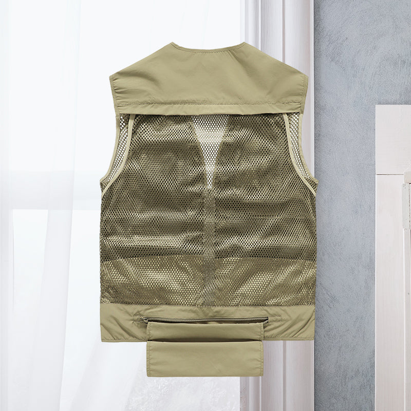 Chaleco utilitario para hombre con múltiples bolsillos