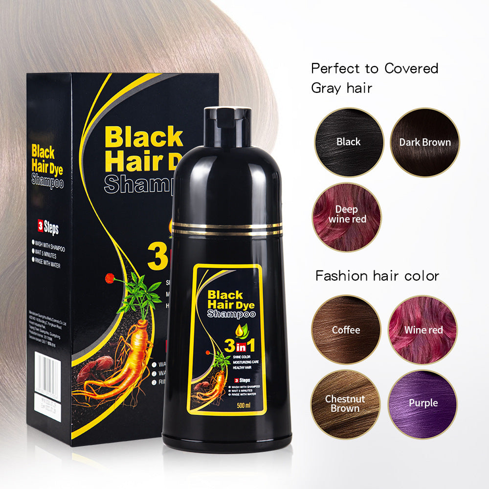 Champú colorante para el cabello negro (ayurvédico, sin efectos secundarios)