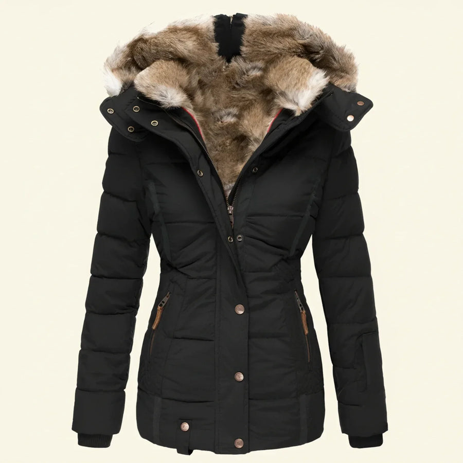 Chaqueta acolchada de invierno para mujer con capucha