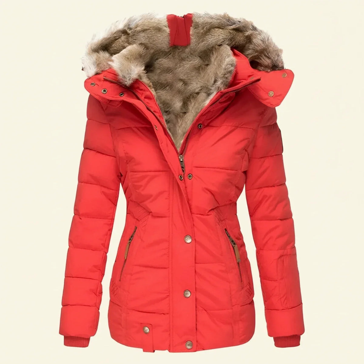 Chaqueta acolchada de invierno para mujer con capucha