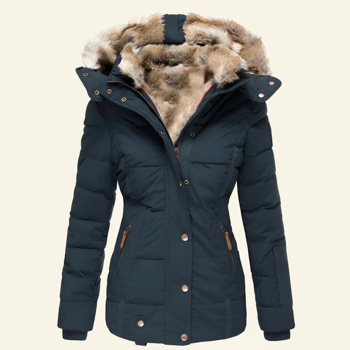 Chaqueta acolchada de invierno para mujer con capucha