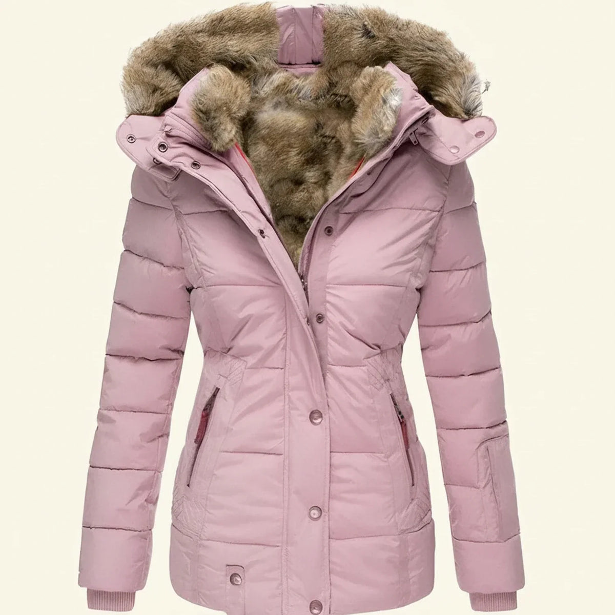 Chaqueta acolchada de invierno para mujer con capucha