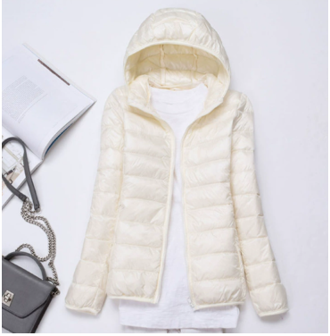 Chaqueta acolchada ligera con capucha para mujer