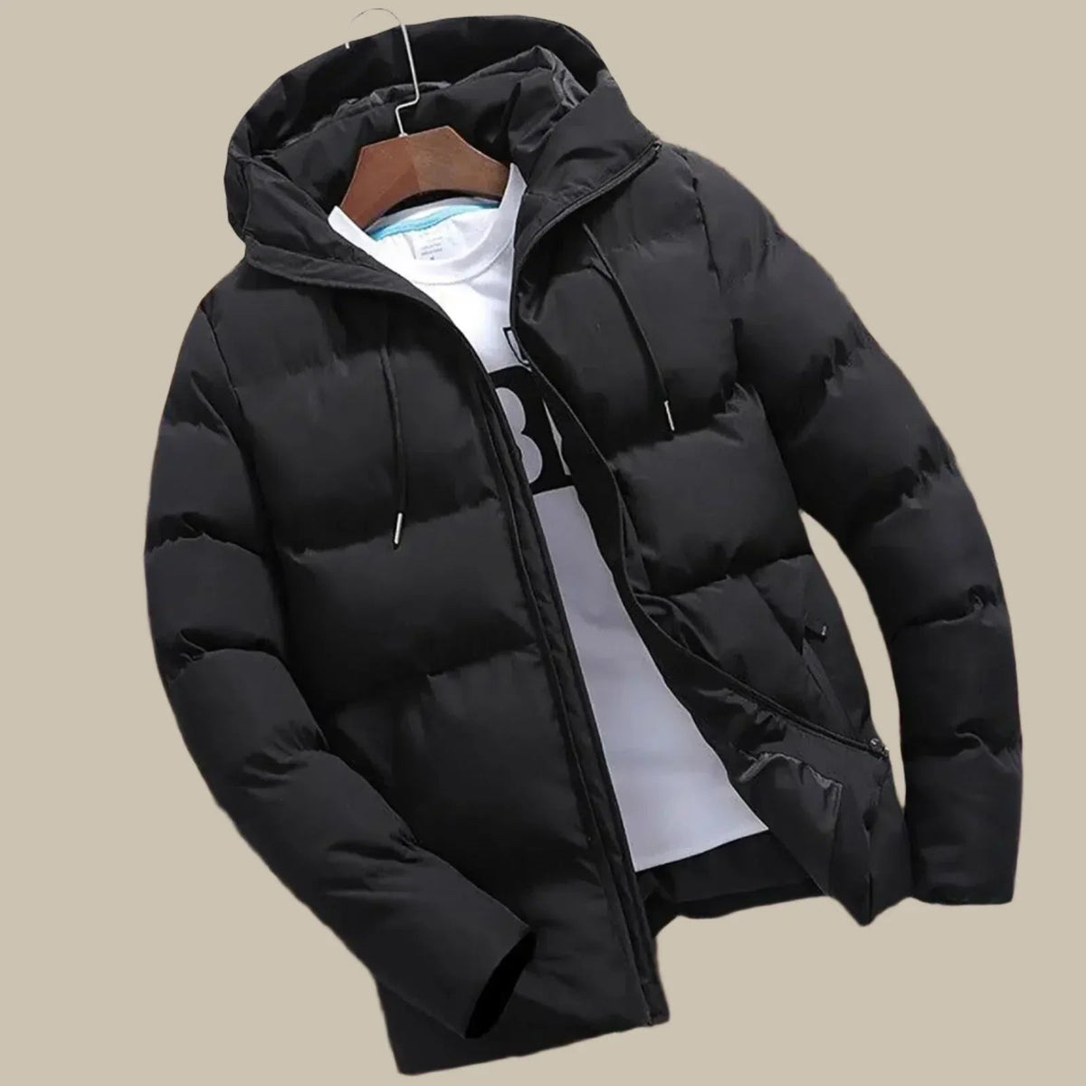Chaqueta acolchada para hombre con capucha