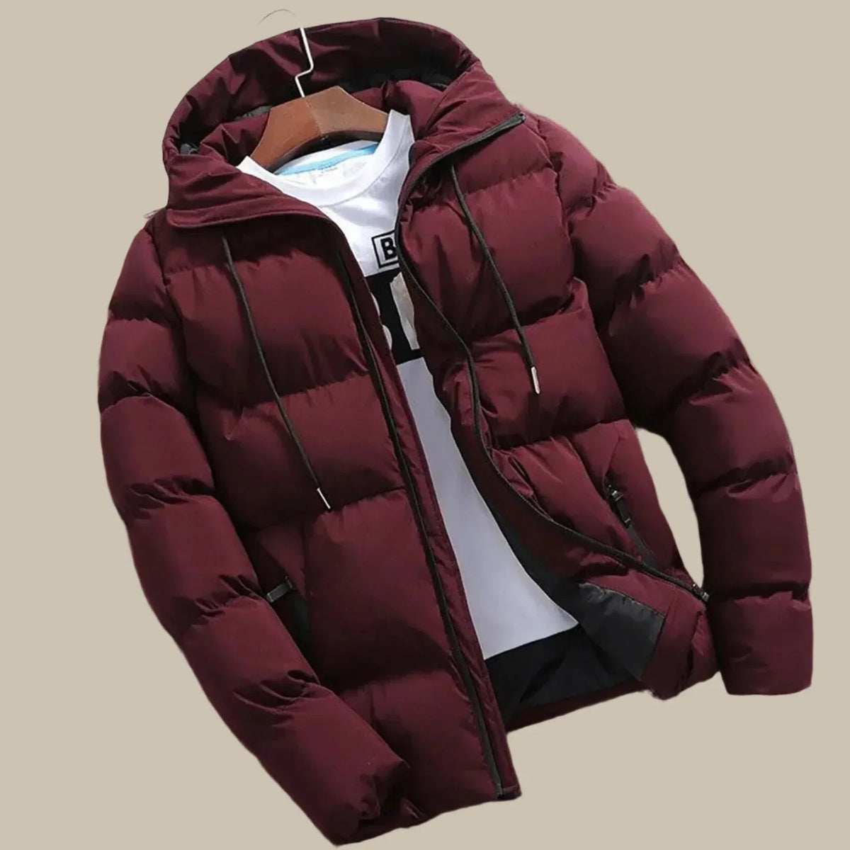 Chaqueta acolchada para hombre con capucha
