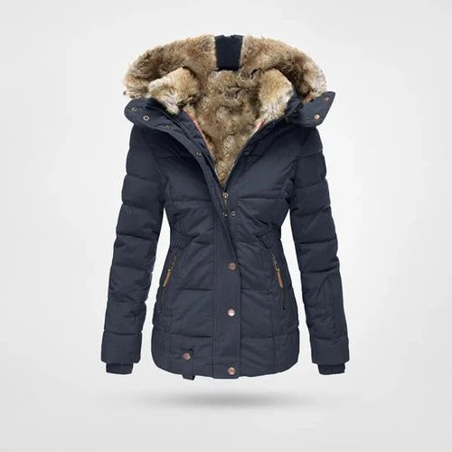 Chaqueta acolchada para mujer con forro y capucha