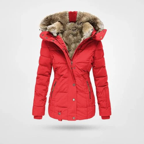 Chaqueta acolchada para mujer con forro y capucha