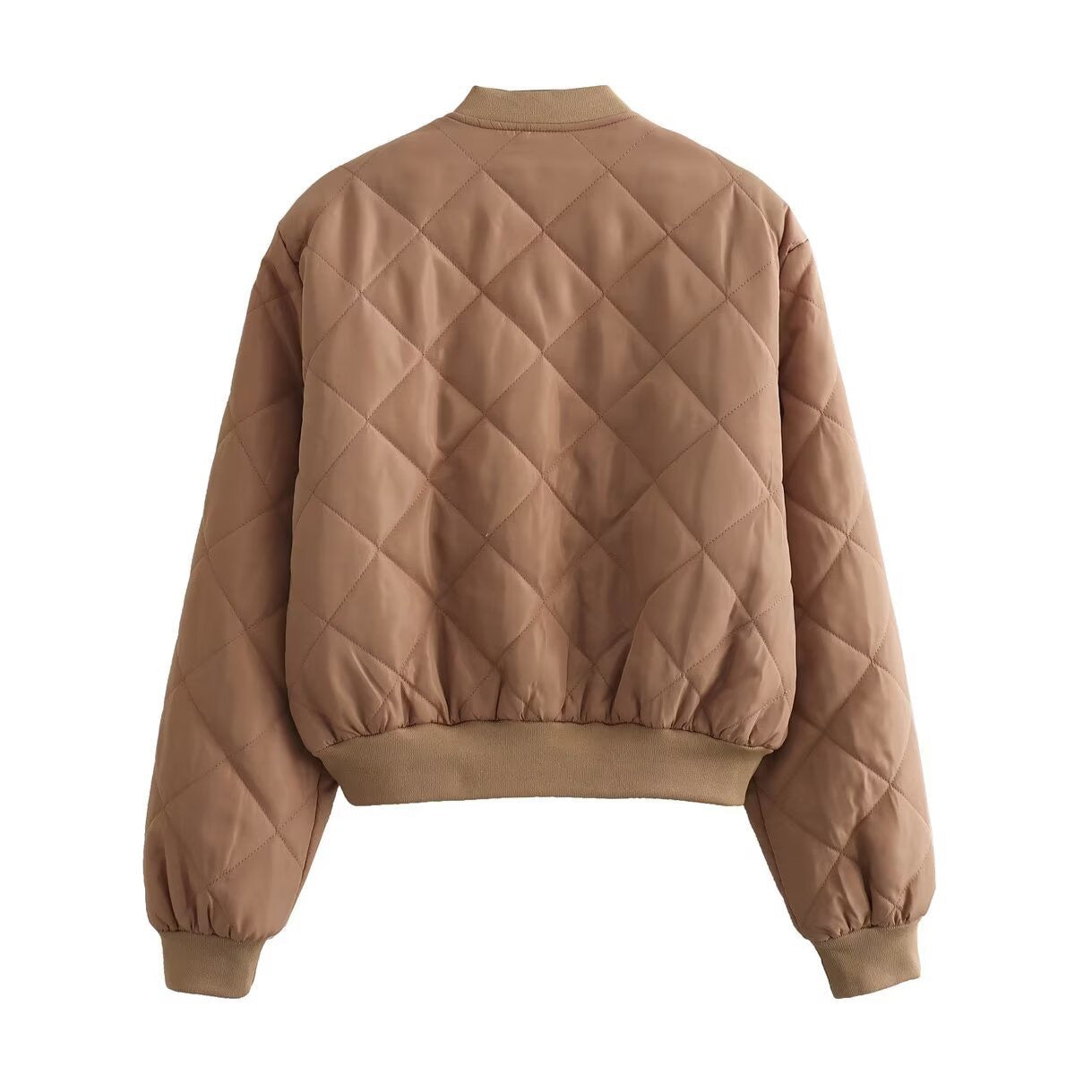 Chaqueta Bomber Acolchada de Poliéster para Mujer | Cazadora Corta de Invierno Elegante