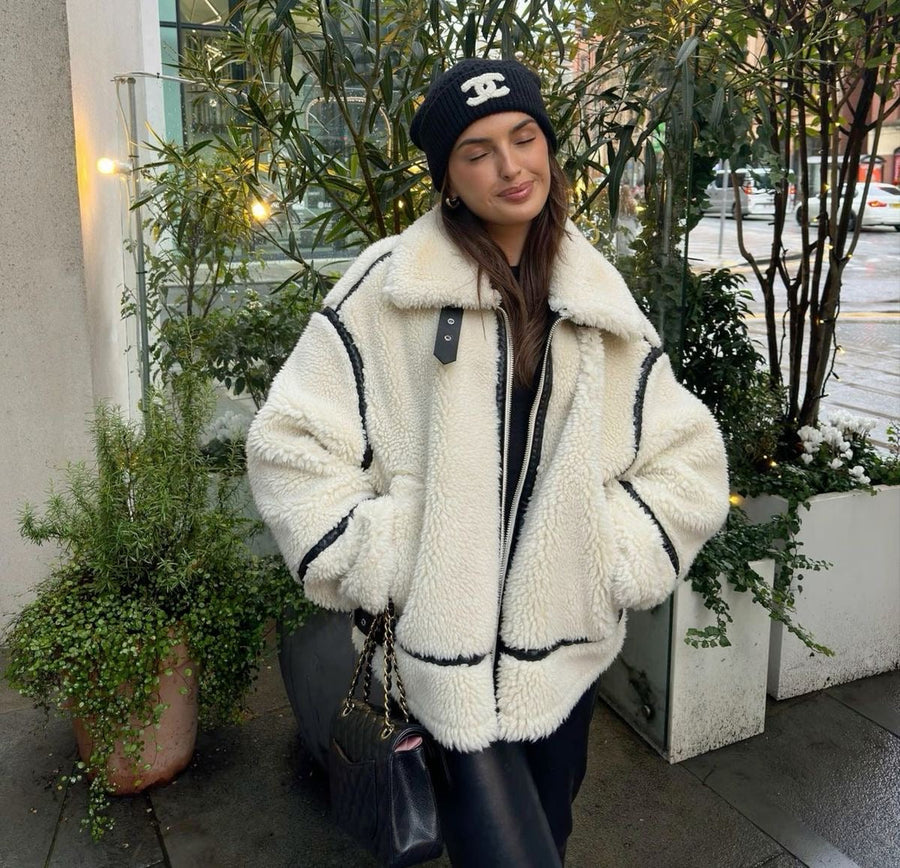 Chaqueta borreguito de invierno para mujer