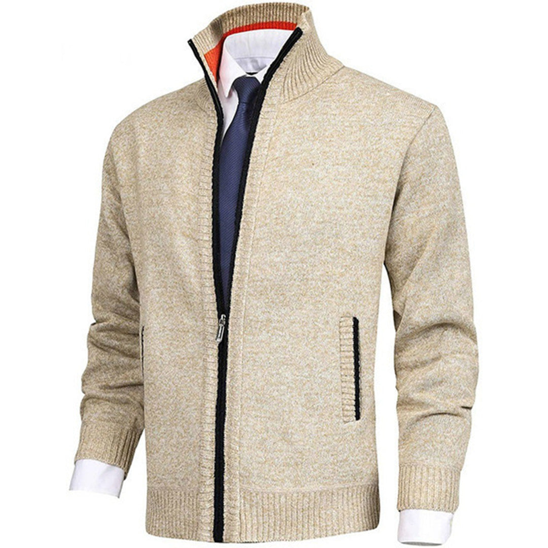 Chaqueta cárdigan de punto para hombre con cremallera completa