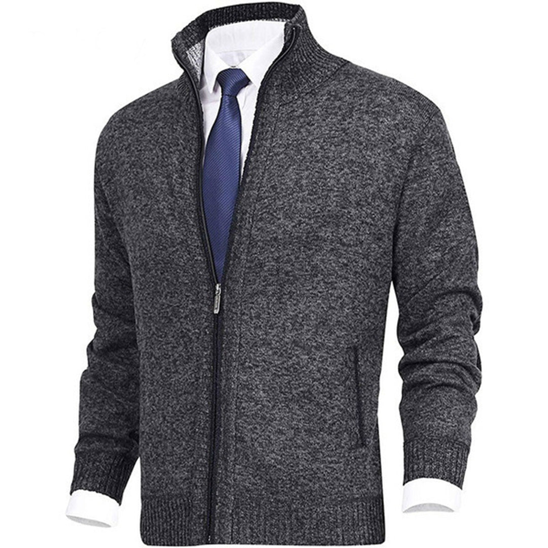 Chaqueta cárdigan de punto para hombre con cremallera completa