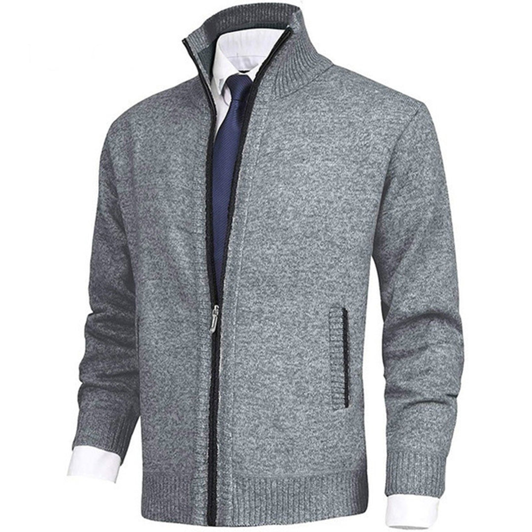 Chaqueta cárdigan de punto para hombre con cremallera completa