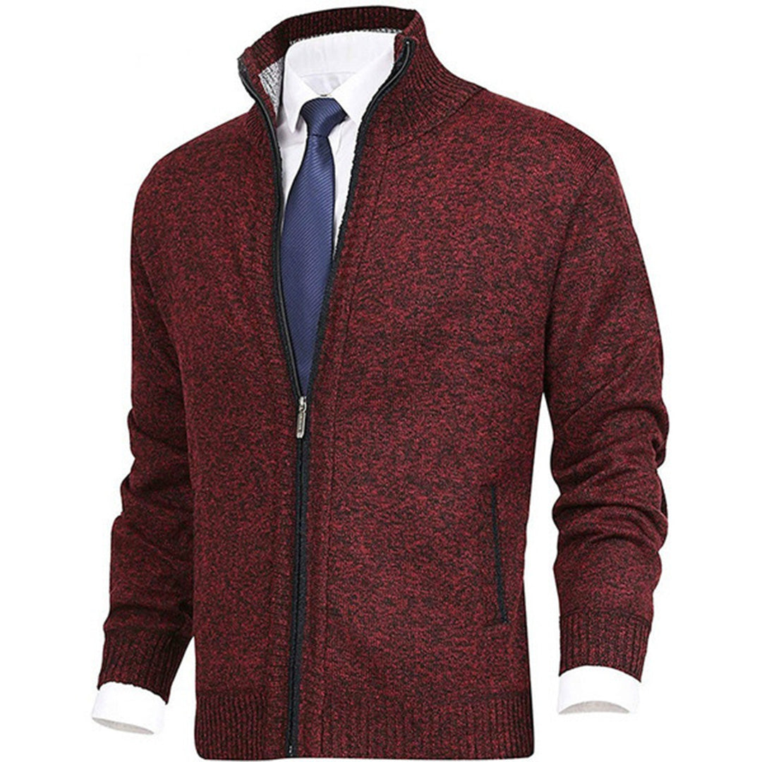 Chaqueta cárdigan de punto para hombre con cremallera completa