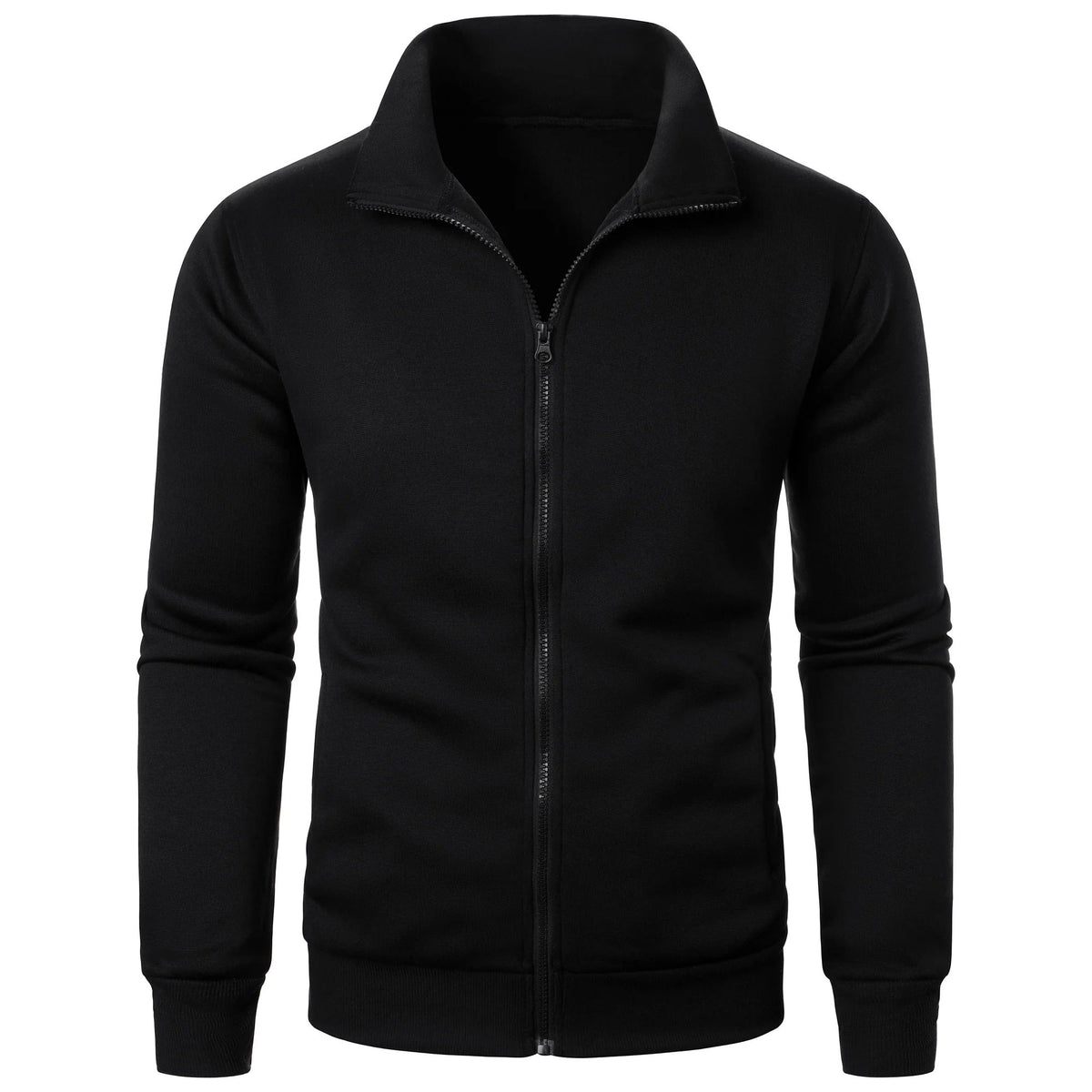 Chaqueta casual para hombre con cuello alto y cremallera
