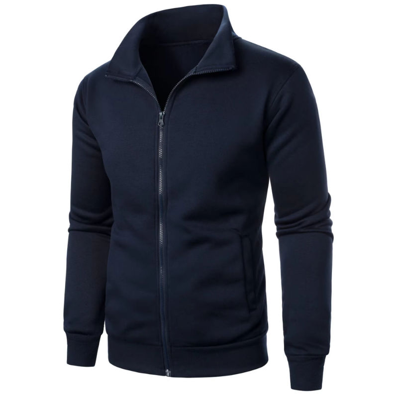 Chaqueta casual para hombre con cuello alto y cremallera