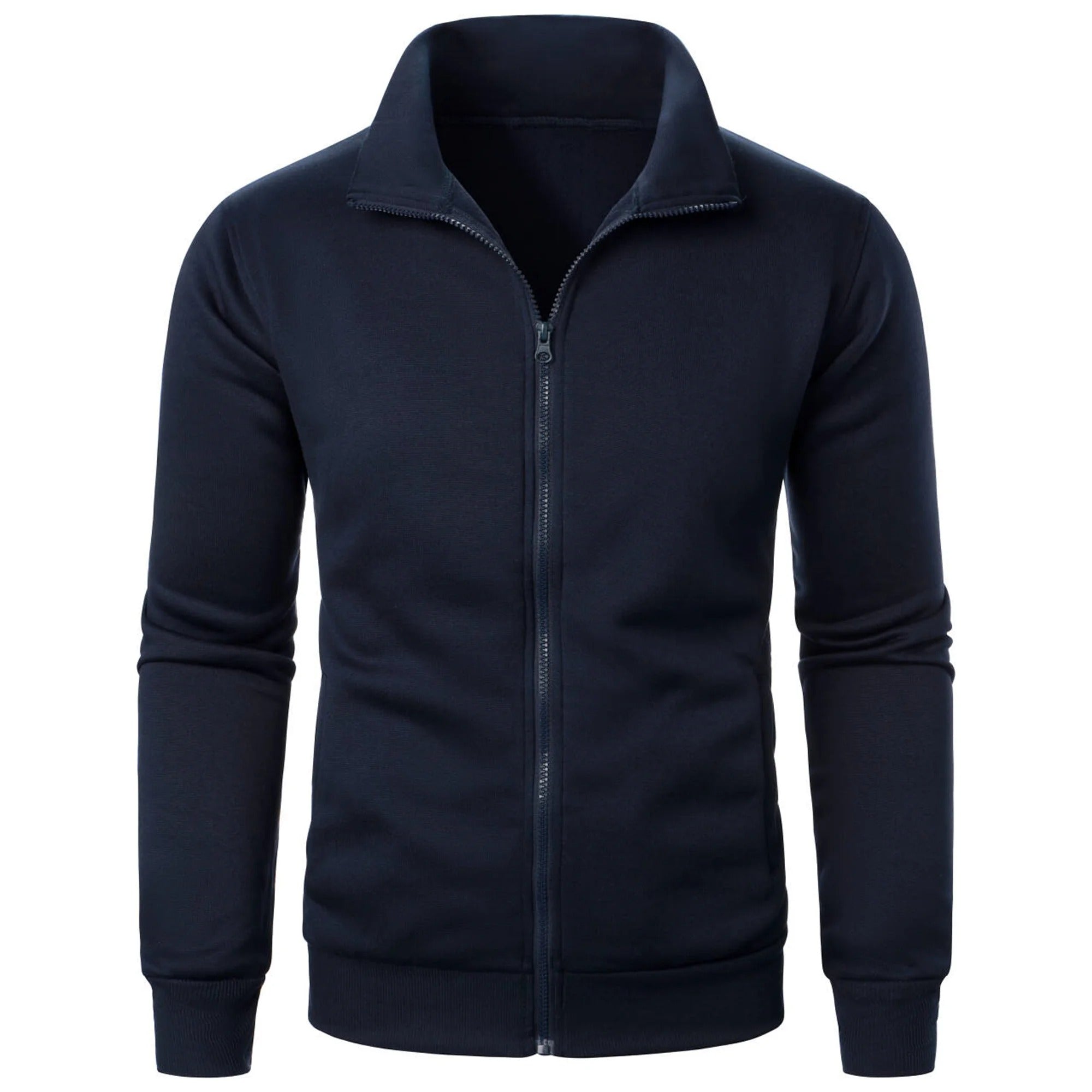 Chaqueta casual para hombre con cuello alto y cremallera