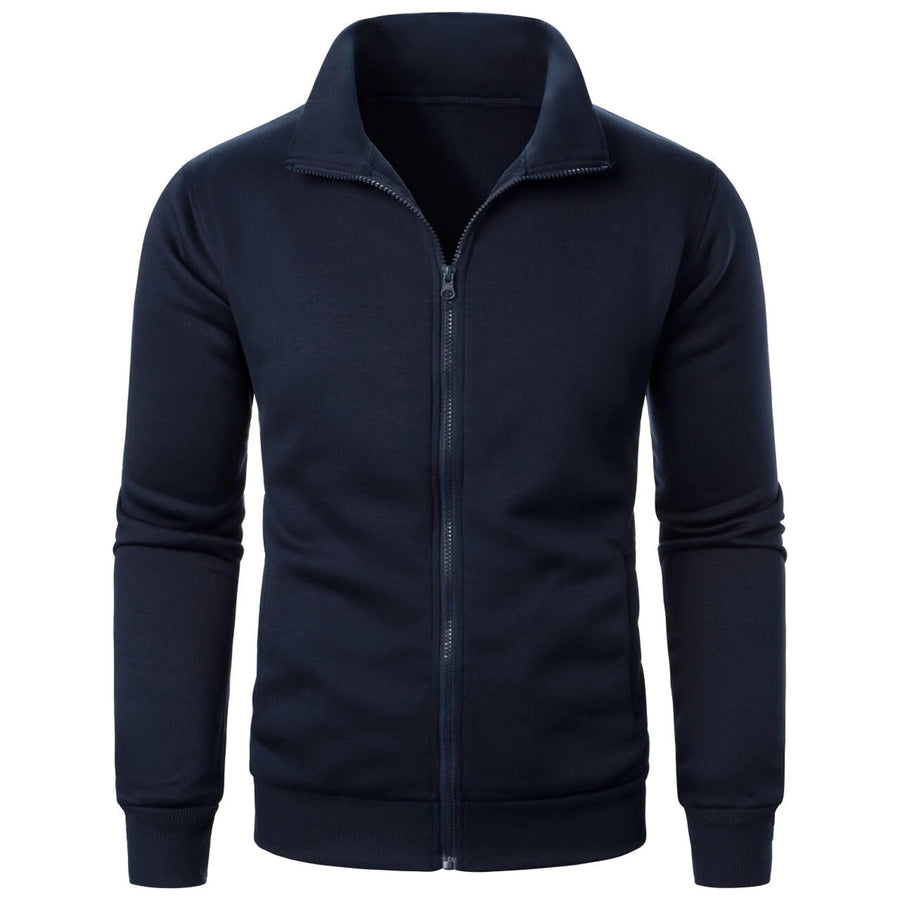 Chaqueta casual para hombre con cuello alto y cremallera