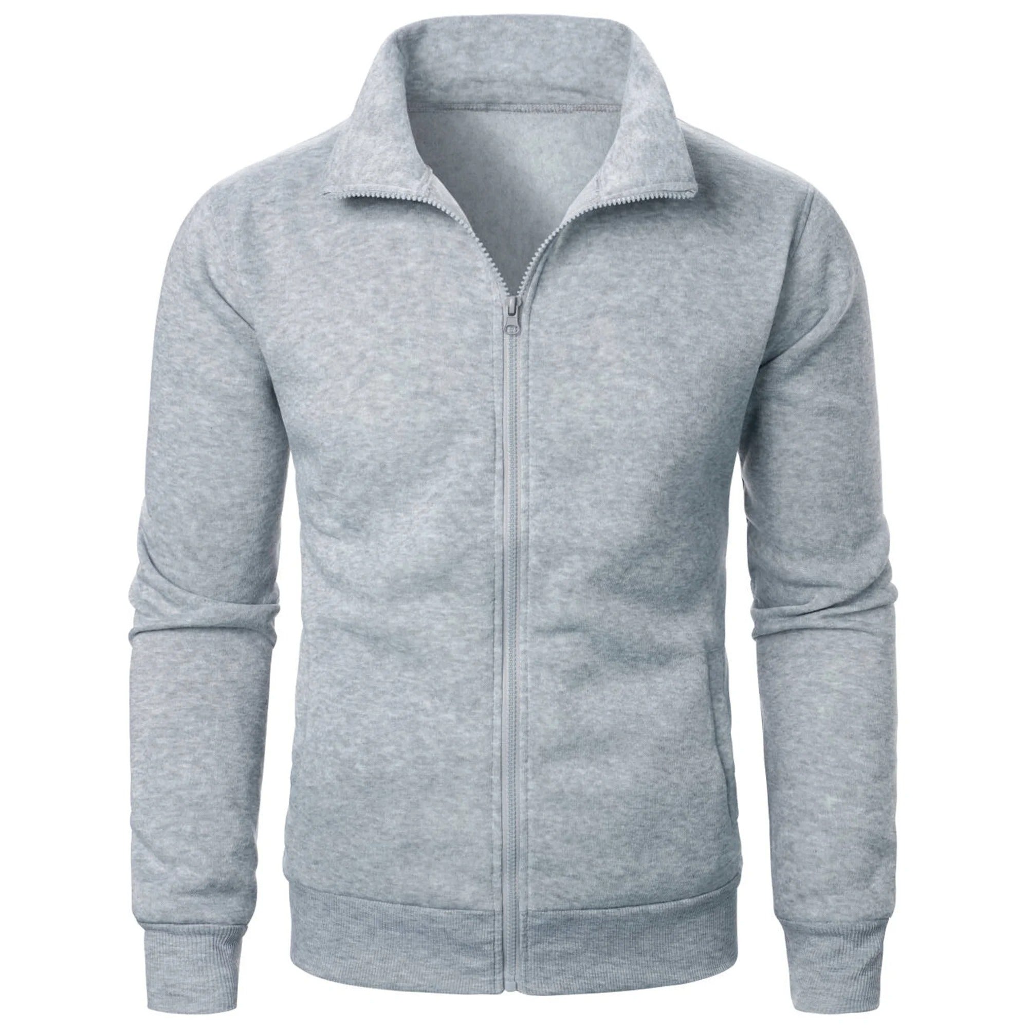Chaqueta casual para hombre con cuello alto y cremallera