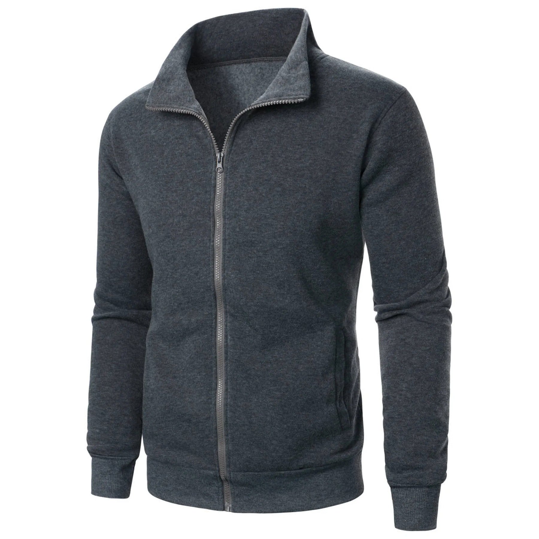 Chaqueta casual para hombre con cuello alto y cremallera