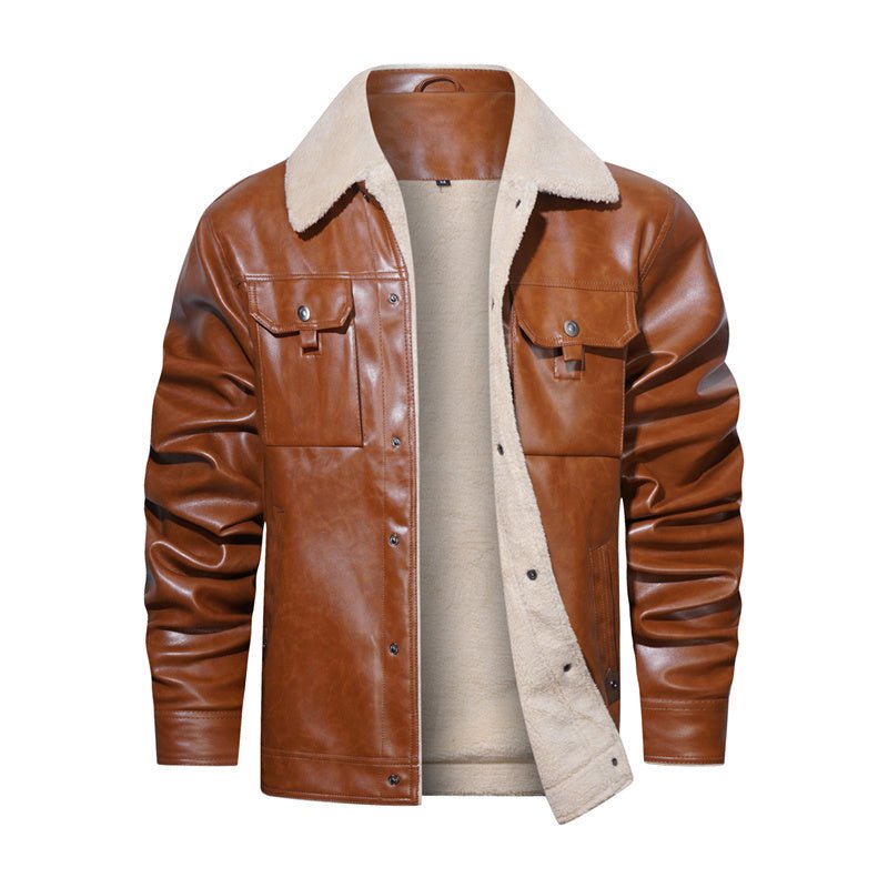 Chaqueta casual para hombre con cuello borrego
