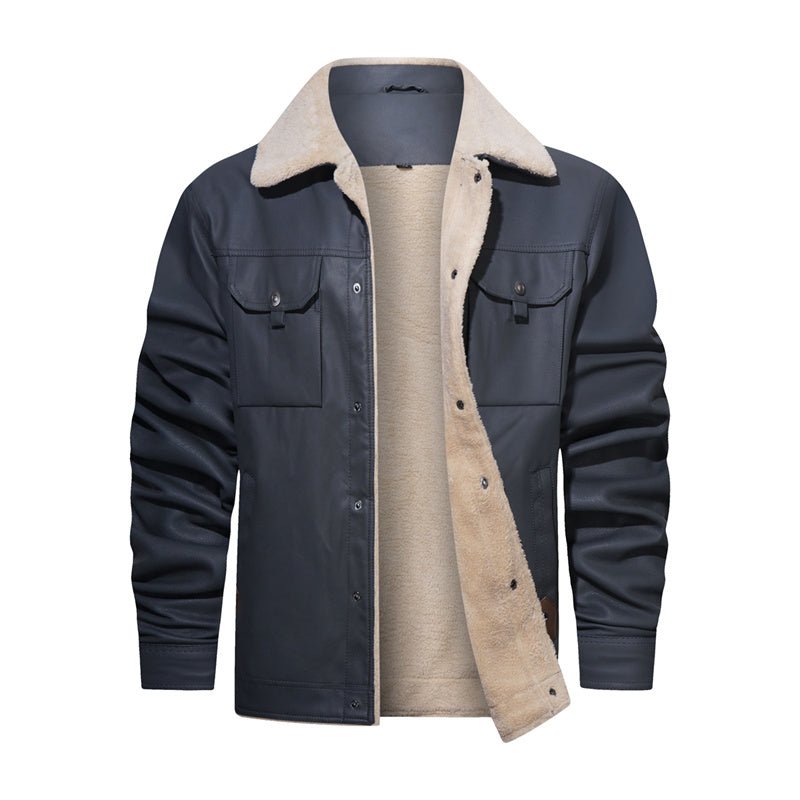 Chaqueta casual para hombre con cuello borrego