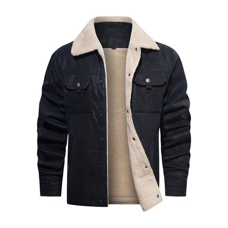 Chaqueta casual para hombre con cuello borrego