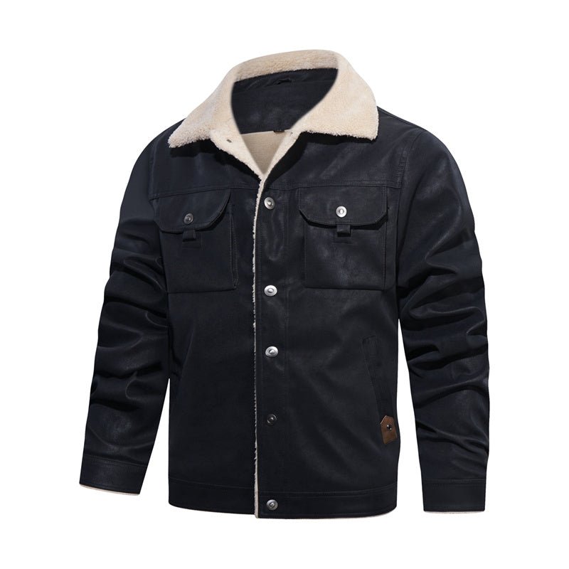 Chaqueta casual para hombre con cuello borrego