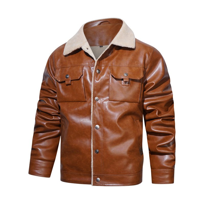 Chaqueta casual para hombre con cuello borrego