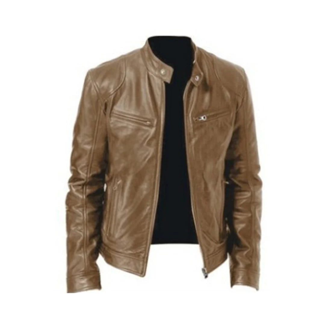 Chaqueta clásica para hombre en efecto piel